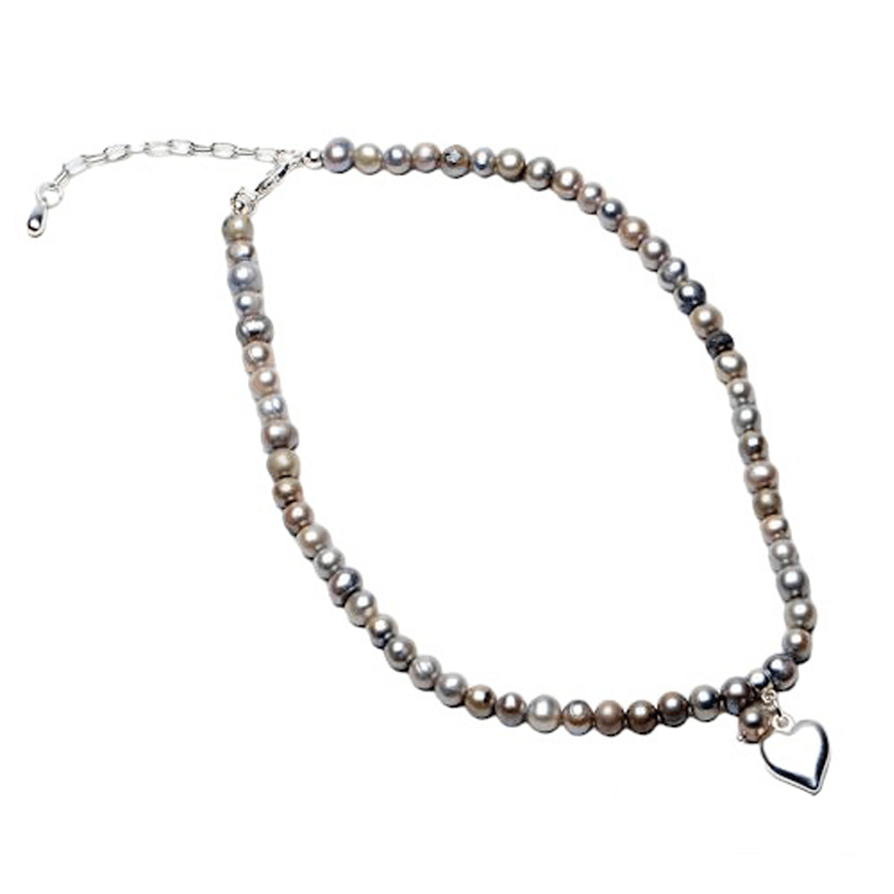 Freshwater Pearls With Heart Dropper Necklace Jarrolds Norwich