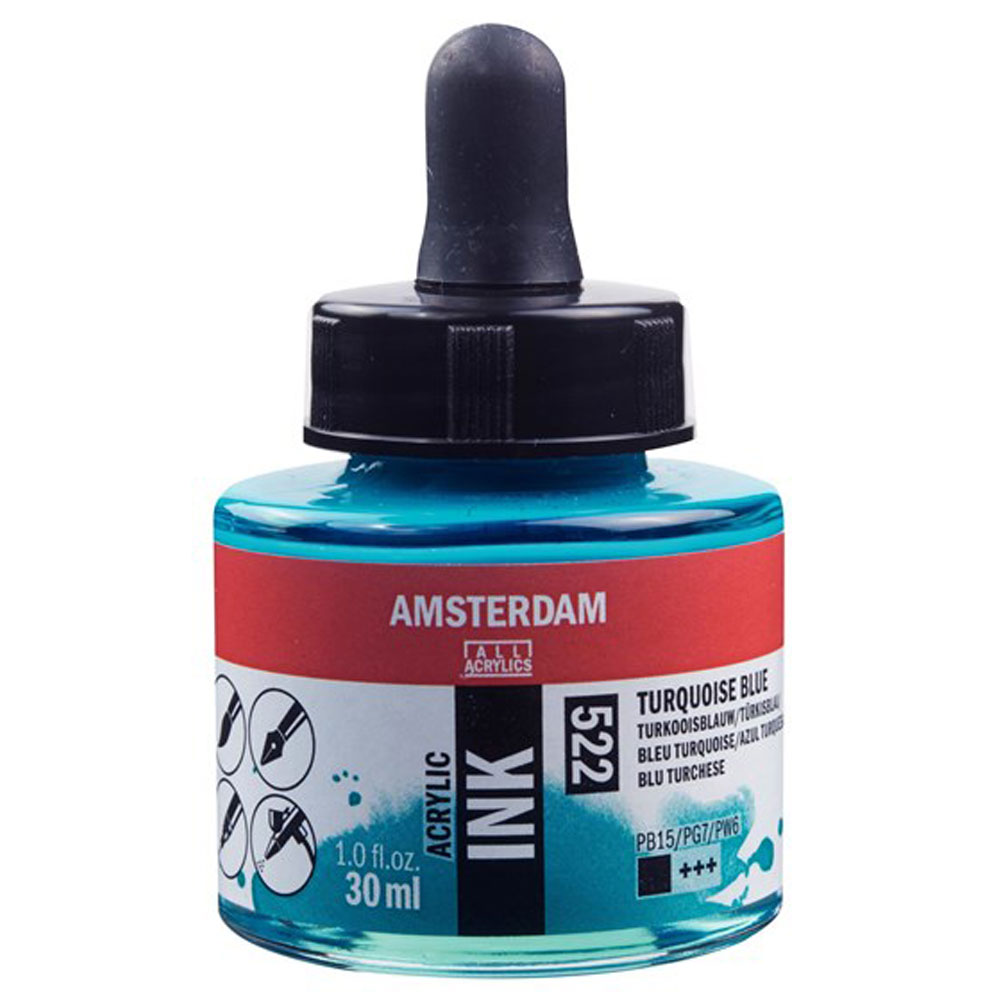 Amsterdam Acrylics Acrylic Ink 30ml (Single) - 30ML, TURQBLUE
