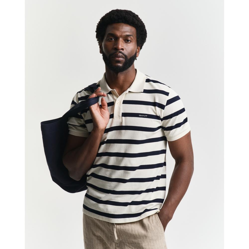 White Striped Gant Striped T Shirt Mens Full Sleeve GANT Striped