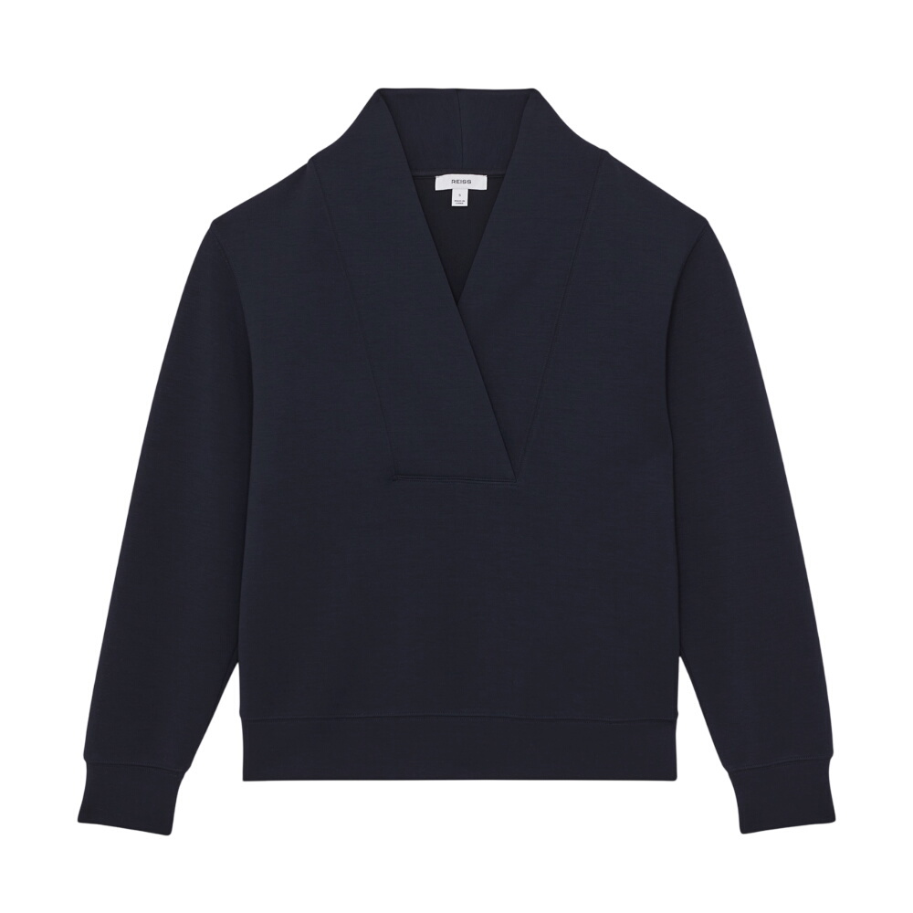 REISS Annabel Interlock Shawl-Neck Sweatshirt Jarrolds, Norwich