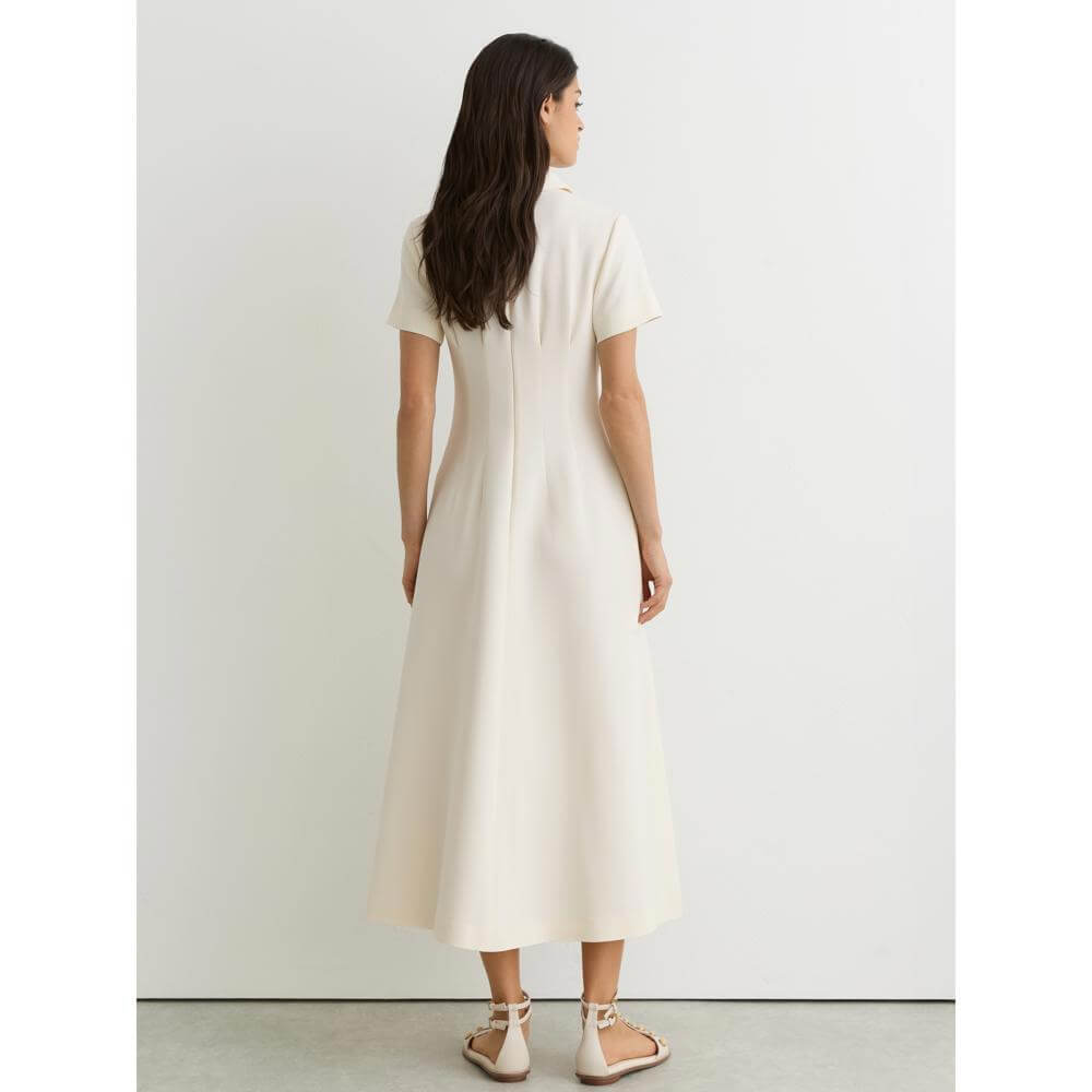 vintage ivory dress A-line Princess Ivory Satin Vintage Wedding Dress with Pockets WD328 US12 / Custom Color