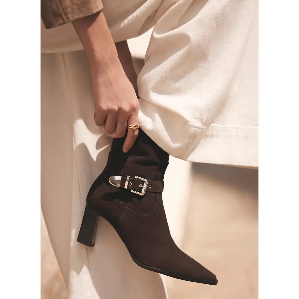 Mint Velvet Blair Brown Suede Ankle Boots Jarrolds, Norwich