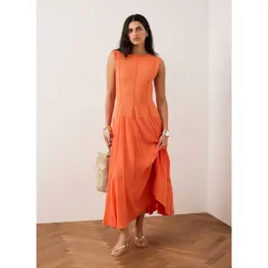 Mint Velvet Orange Cotton Blend Drop Waist Maxi Dress | Jarrolds, Norwich