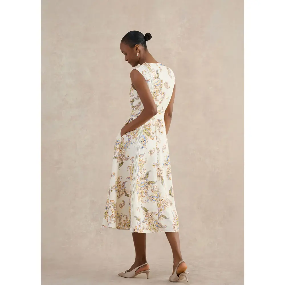 Hobbs London Uma Trimmed Linen Dress | Jarrolds, Norwich
