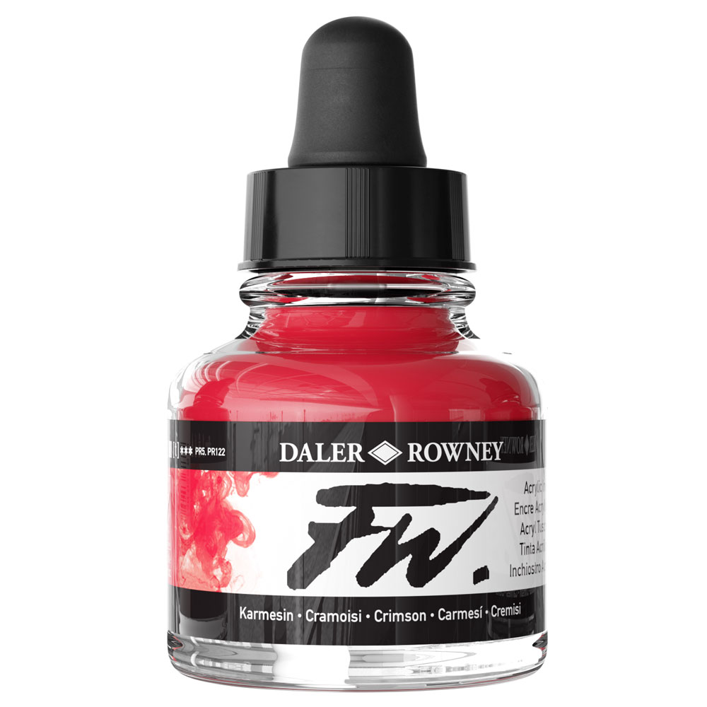 Daler Rowney FW Acrylic Ink 29.5ml - 29.5ML, CRIMSON