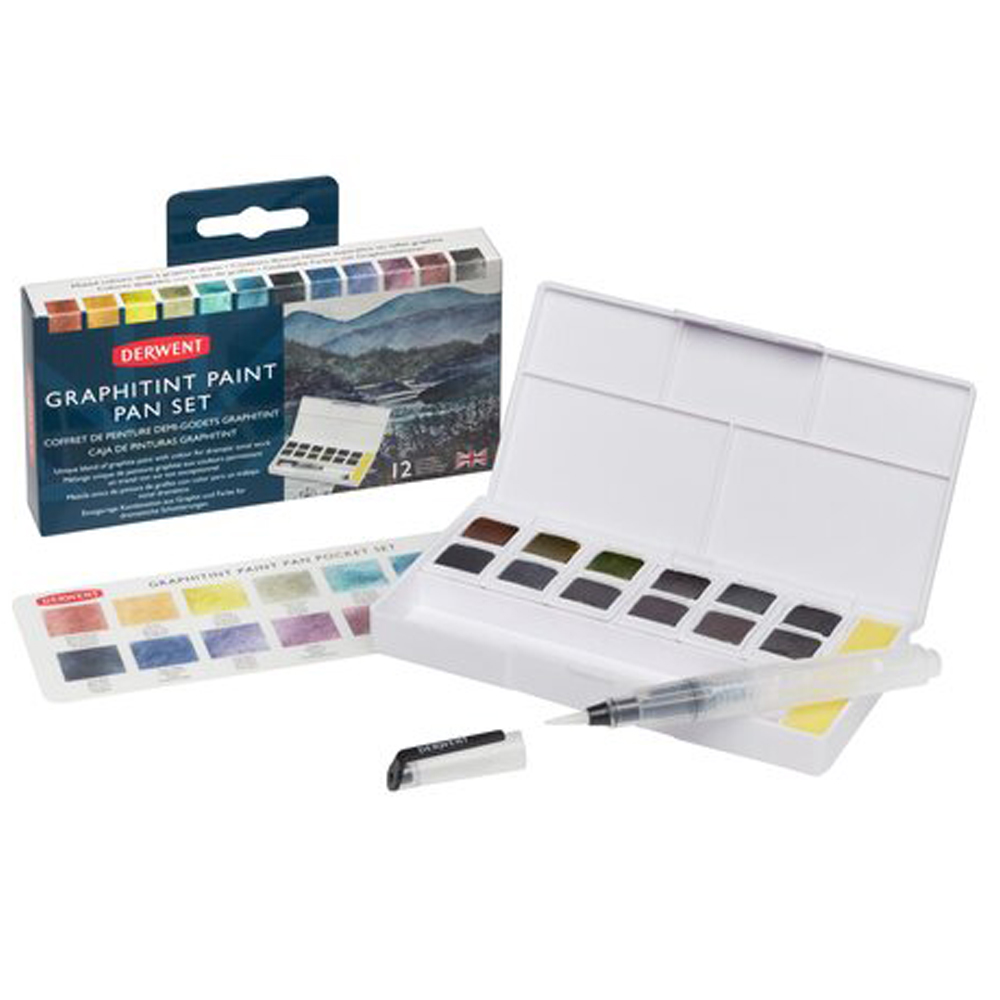 Derwent Metallic Paint Pan, 12 Colours, Paints