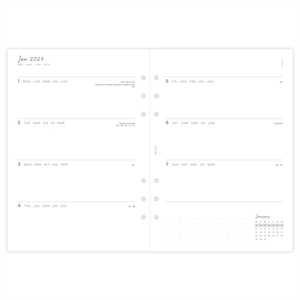  Filofax Personal Eco Week on Two Pages 2024 diary with tabs :  Office Products