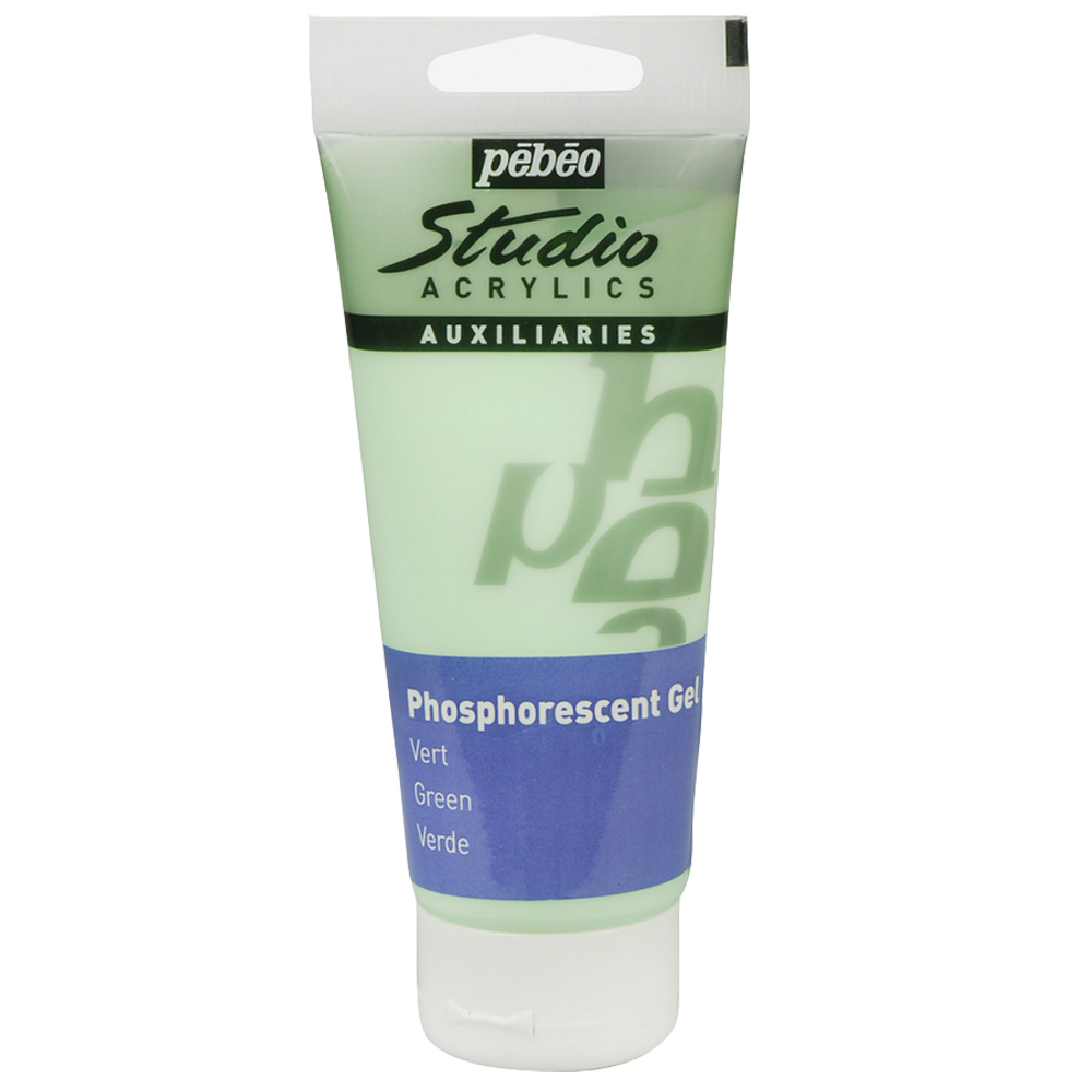 Pebeo Phosphorescent Studio Gel 100ml - 100ML, GREEN