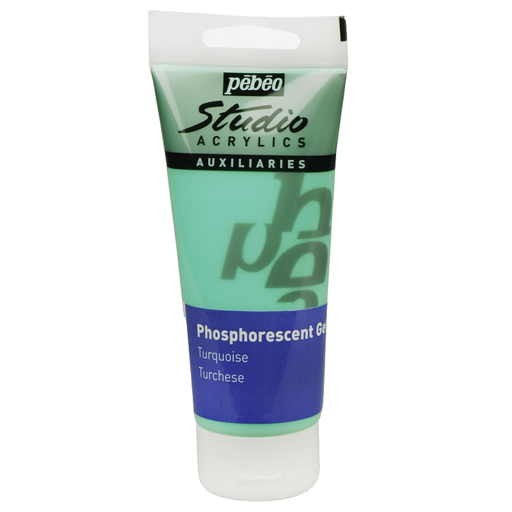 Pebeo Phosphorescent Studio Gel 100ml - 100ML, TURQ