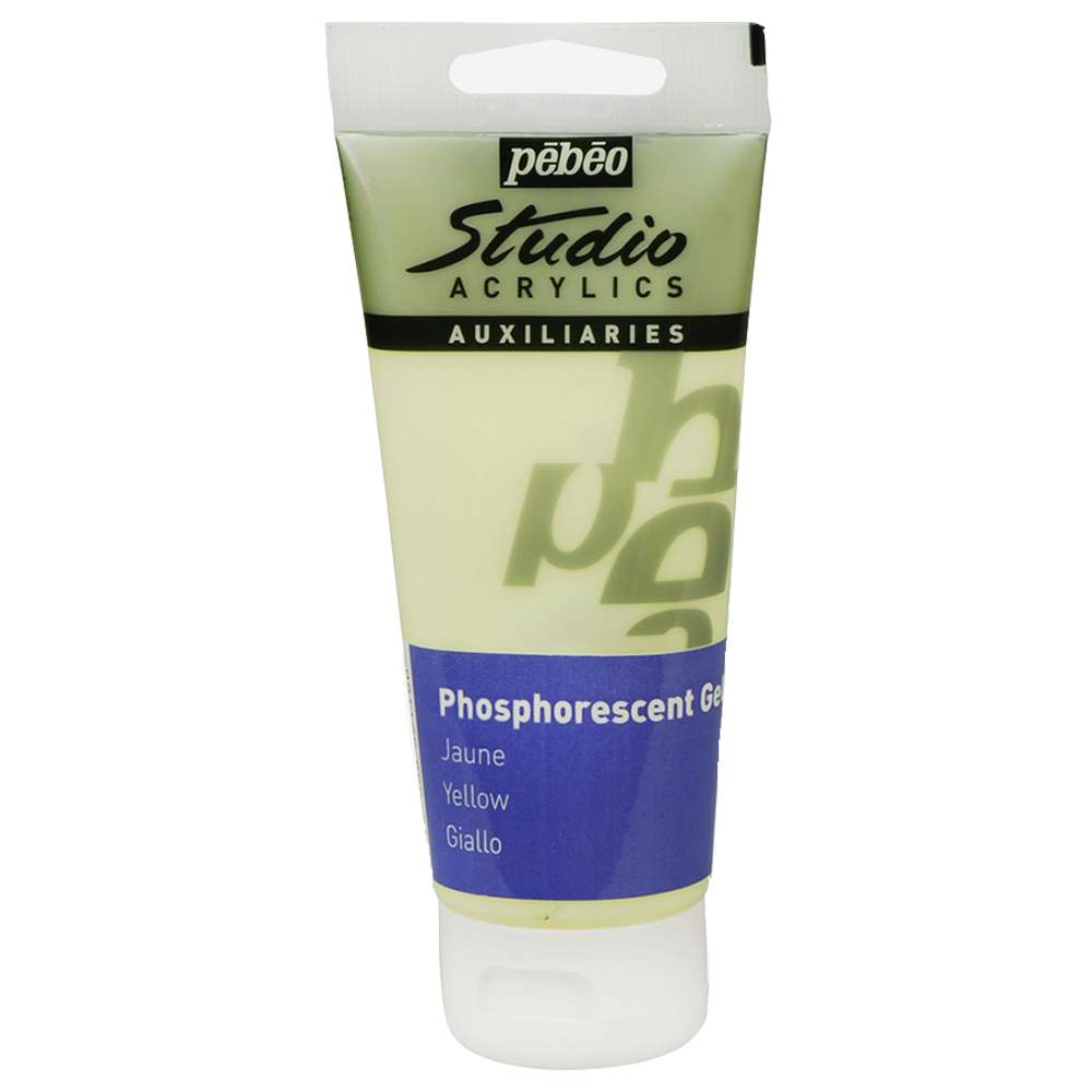 Pebeo Phosphorescent Studio Gel 100ml - 100ML, YELLOW