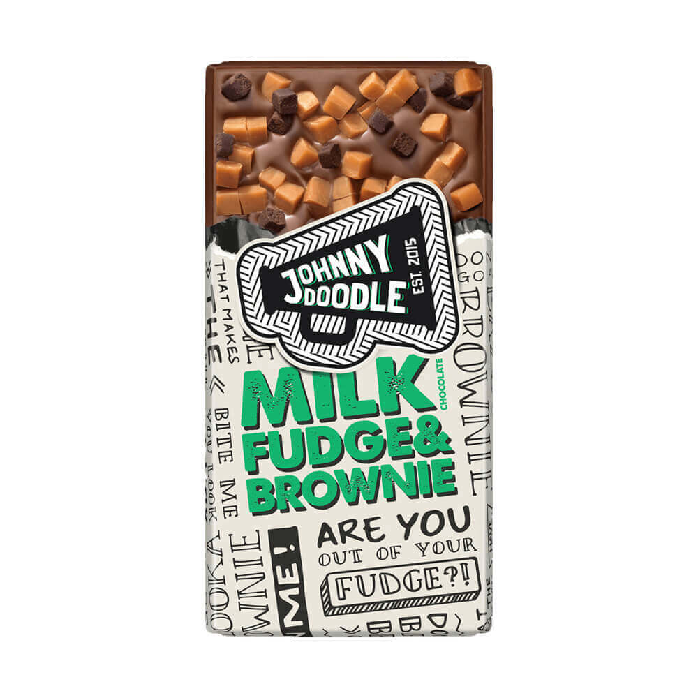 Johnny Doodle Milk Choc Fudge And Brownie Bar | Jarrolds, Norwich