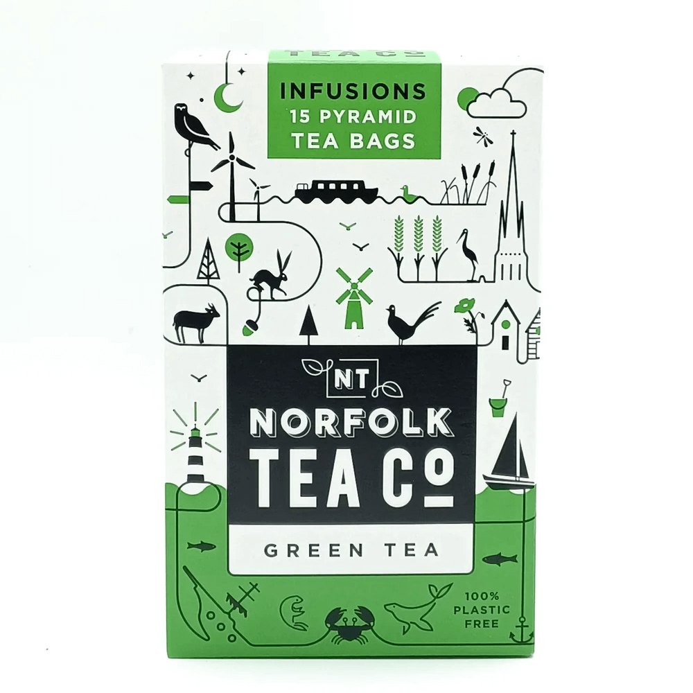 Norfolk Tea Co Green Tea 15 Pyramids | Jarrolds, Norwich