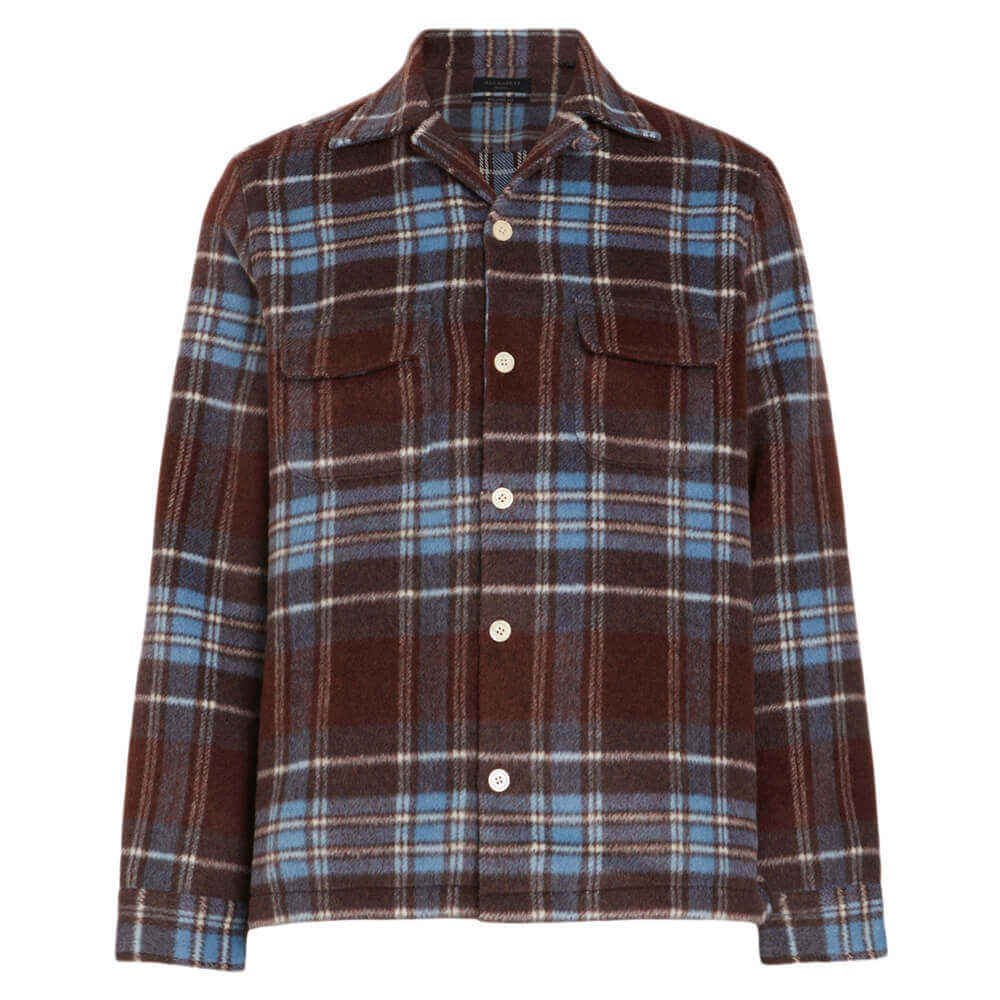 AllSaints Triton Recycled Checked Overshirt | Jarrolds, Norwich