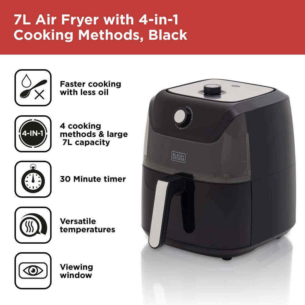 Black + Decker Manual Air Fryer 7L