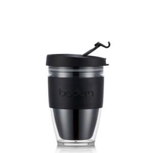 Mug Voyage BODUM Joycup 0.25L - Double Paroi, Bande Noire, Plastique, Idéal Déplacement