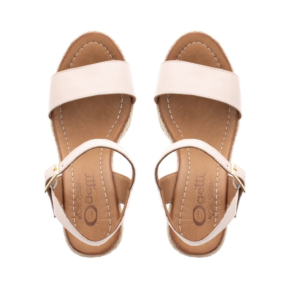 Carl Scarpa Able Blush Leather Espadrille Sandals Jarrolds Norwich