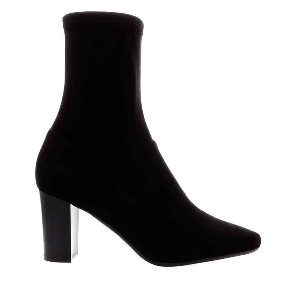 Carl Scarpa Amethyst Black Suede Block Heel Ankle Boots