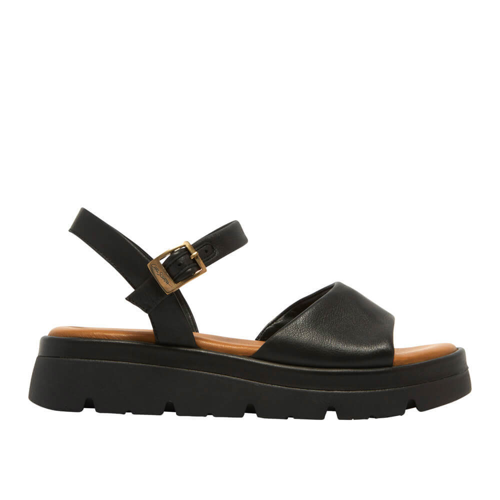 Carl Scarpa Assisi Black Leather Platform Sandals | Jarrolds, Norwich