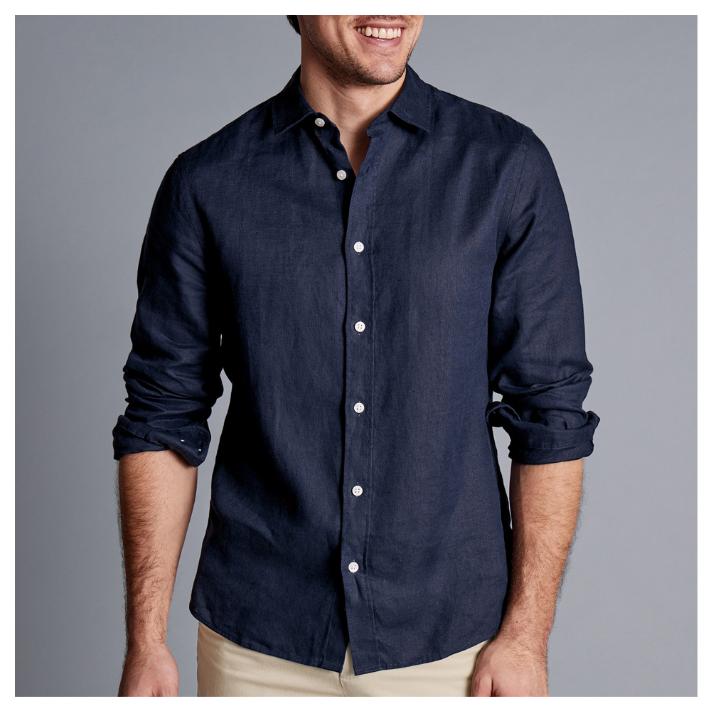 Pure Linen Shirt - Cobalt Blue