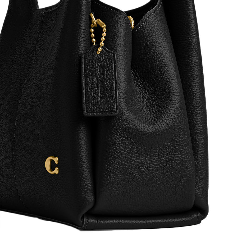 Coach Women'S Polished Pebble Leather Hadley Hobo Bag - Black for Women