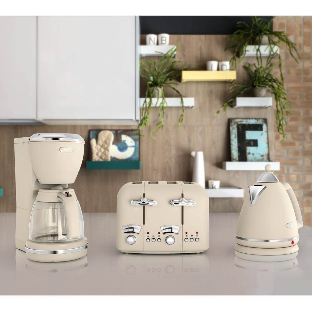 DeLonghi Argento Flora Cream Kettle