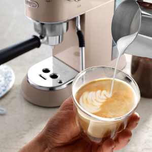 De'Longhi Dedica Arte Metallics Espresso Coffee Machine, Beige