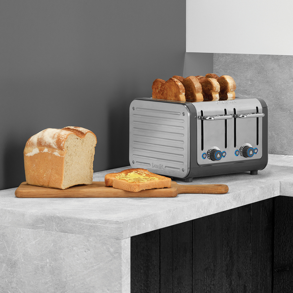 Dualit Architect Grey Steel 1.5 Litre Kettle & 4 Slice Toaster Set