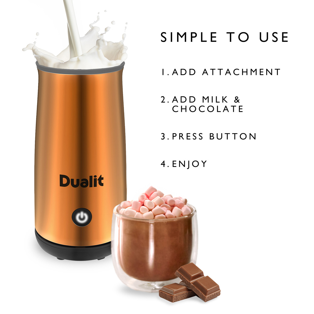 Frother Hot Chocolate Maker Machine Dualit Cocoatiser Copper Hot