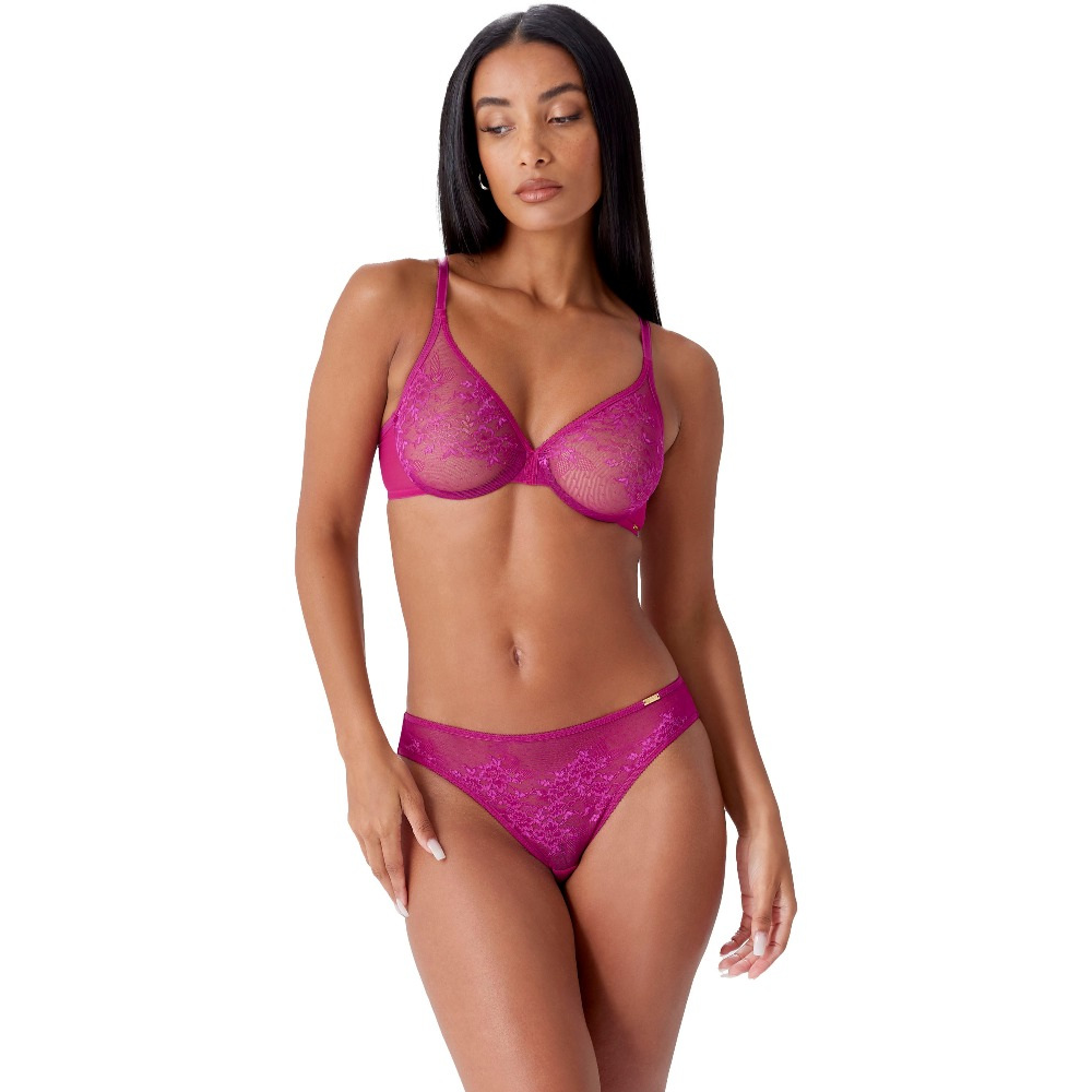 Gossard Glossies Lace Non Padded Sheer Bra In Hot Pink for Women