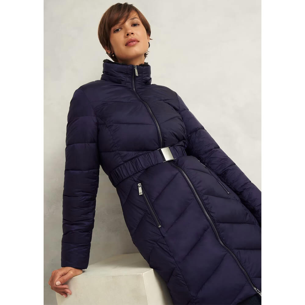 Navy Hobbs Puffer Jackets Hobbs London Hobbs Navy Puffer Coat