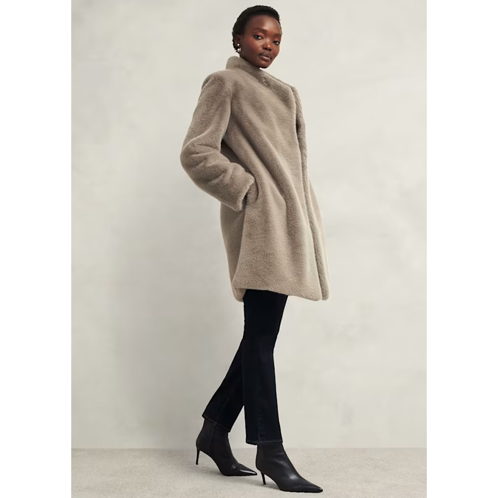 Grey Hobbs Bethany Coat Charcoal HOBBS Maddox Faux Fur Coat Endource
