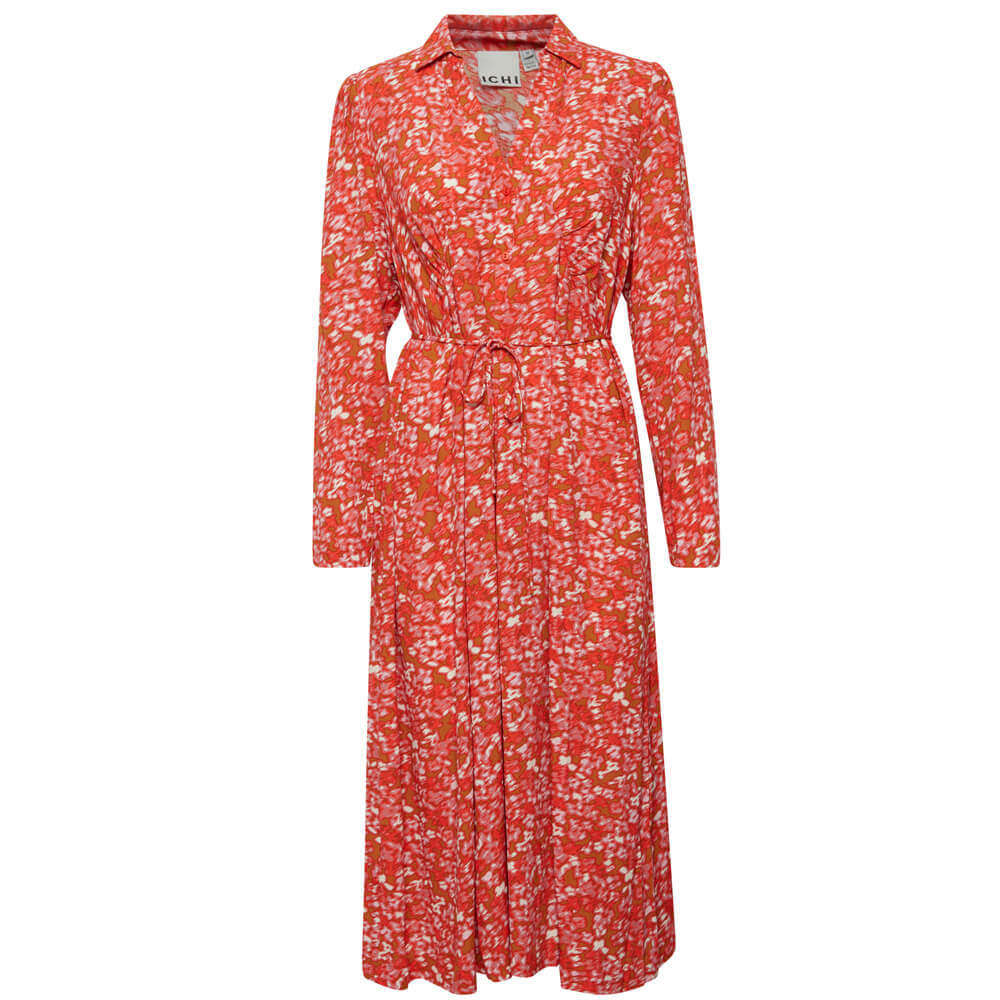 Ichi Tusnelda Orange Flower Dress | Jarrolds, Norwich