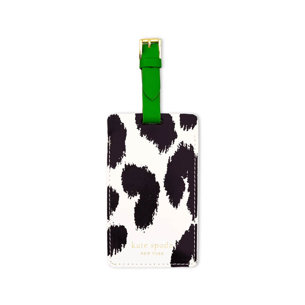 Leopard print top luggage tag