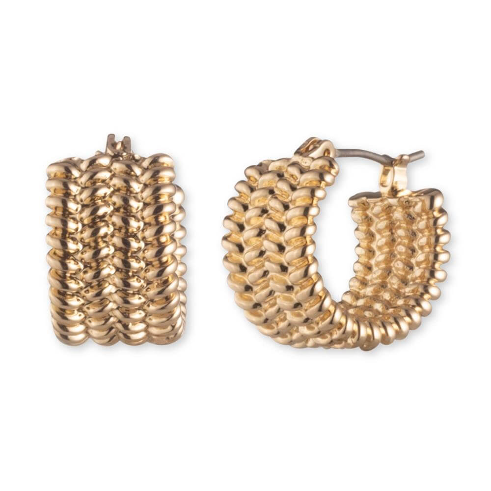 Frozen Chain Hoop Earrings - A New Day™ Gold