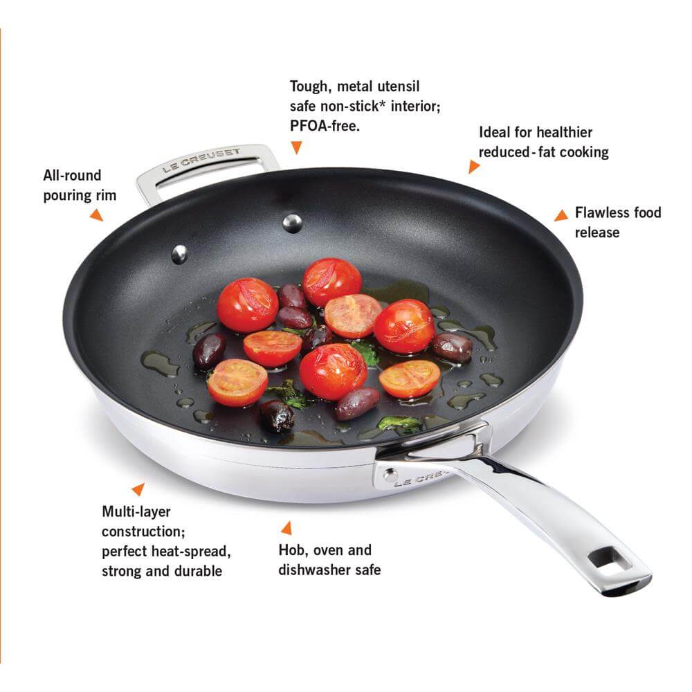 Le Creuset 3-Ply Stainless Steel Non Stick Frying Pan Jarrolds