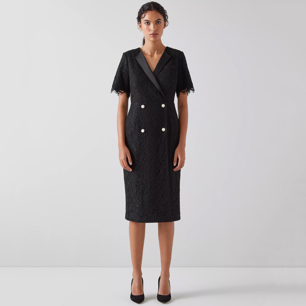 Tuxedo midi dress with hot sale sleeves