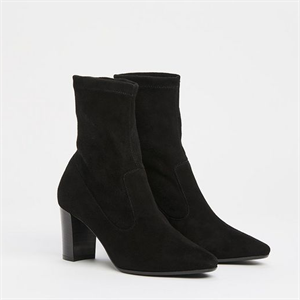 L.K. Bennett Alice Black Stretch Suede Ankle Boots | Jarrolds, Norwich