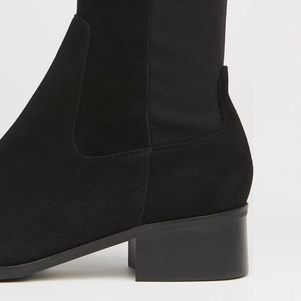 L.K. Bennett Bella Black Suede Knee Boots | Jarrolds, Norwich