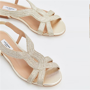 LK Bennett Renee Gold Lurex Rope Flat Sandals | Jarrolds, Norwich