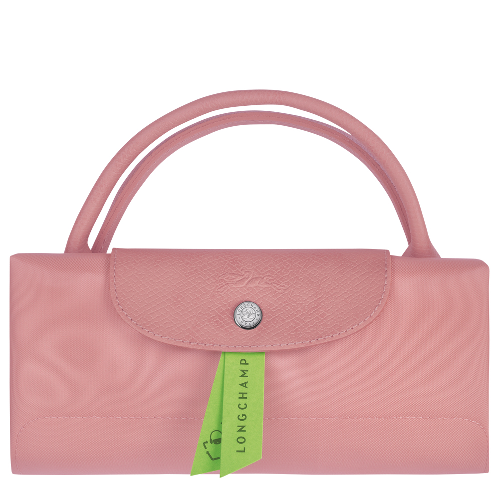 Longchamp Extra Small Le Pliage Leather Top Handle Bag in Petal Pink