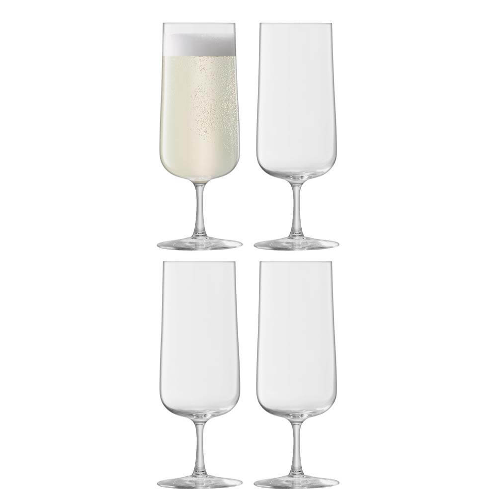 LSA International Arc Champagne Flutes Set of 4