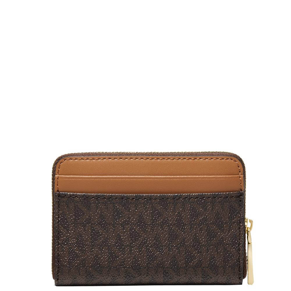 Michael Kors MK Logo Small Zip around Wallet in Brown