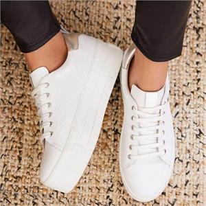 Mint Velvet Belle White Platform Trainers | Jarrolds, Norwich