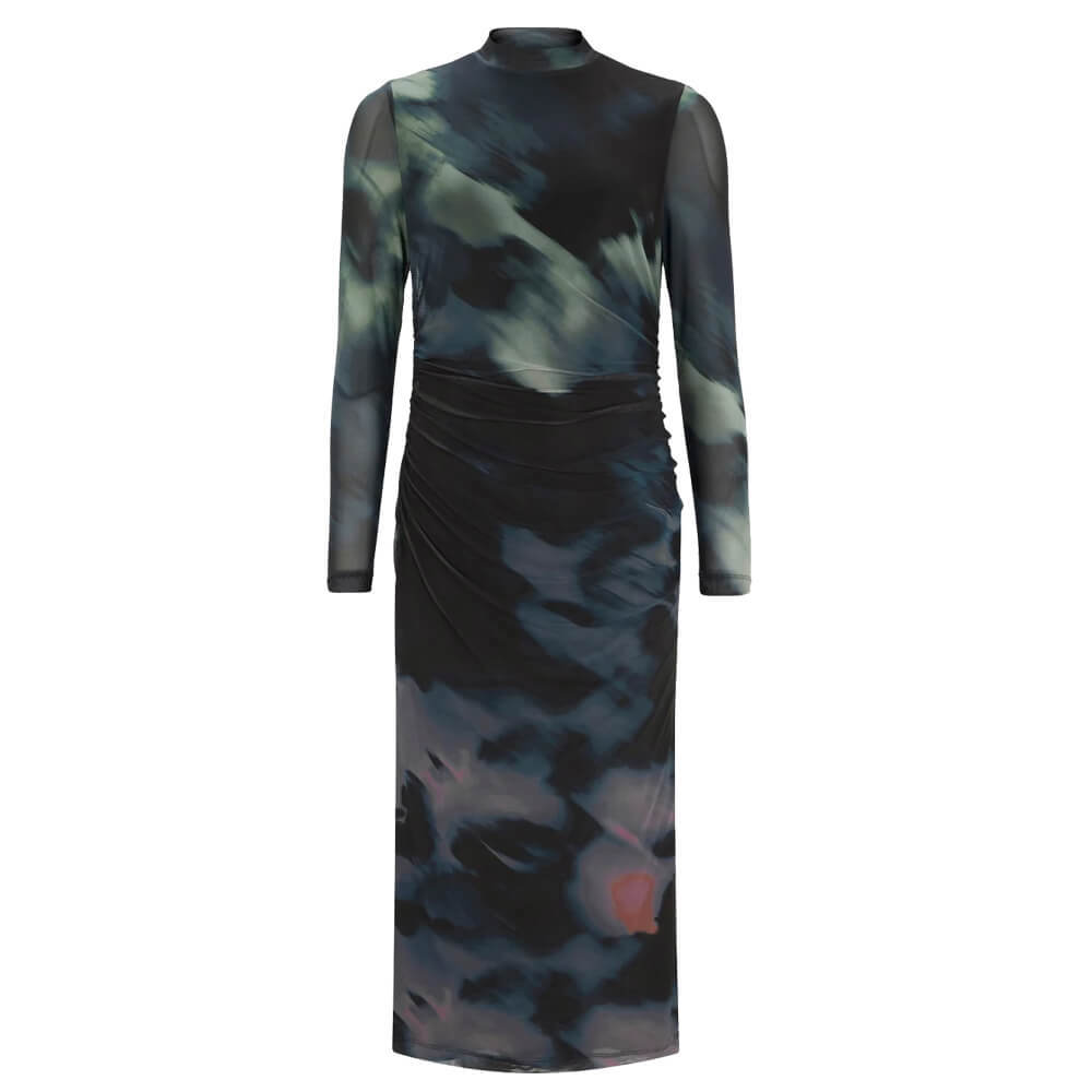 Mint Velvet Black Print Mesh Midi Dress | Jarrolds, Norwich