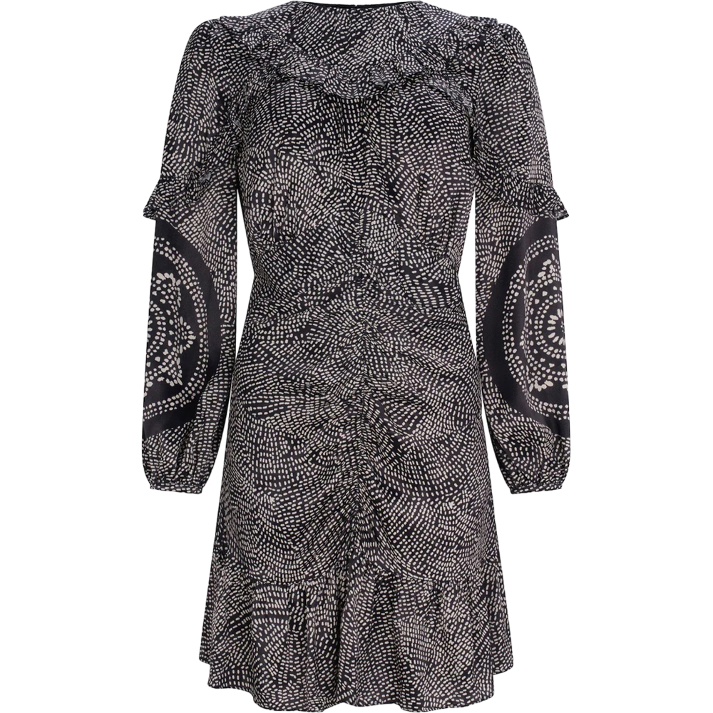 Mint Velvet Black Print Ruched Mini Dress | Jarrolds, Norwich