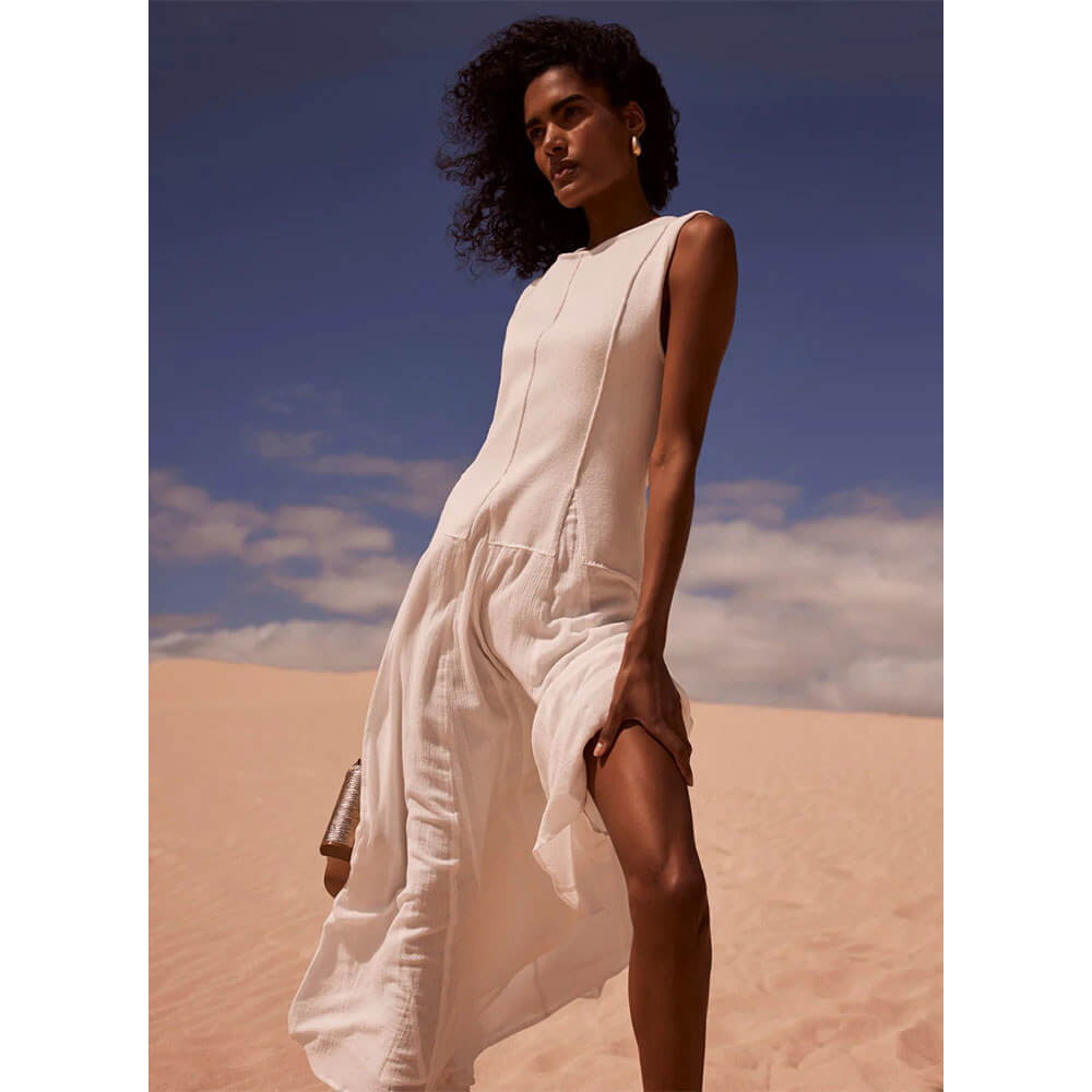 cream drop waist maxi dress REID DROP WAIST MAXI DRESS main image 0