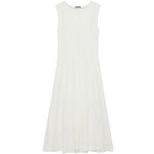 sachin and babi light blue dress Mixed Media Scoop Neck Drop Waist Maxi Dress