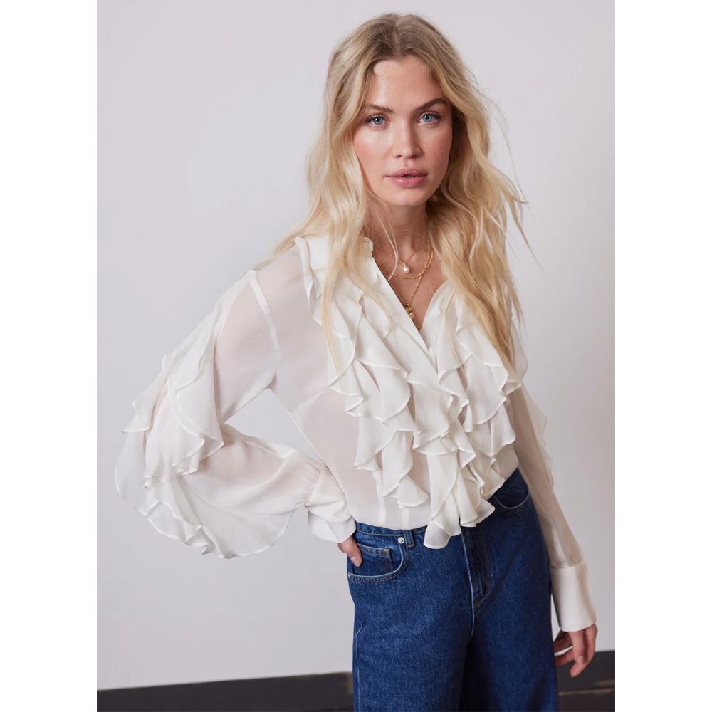 Mint Velvet Cream Ruffled Shirt | Jarrolds, Norwich