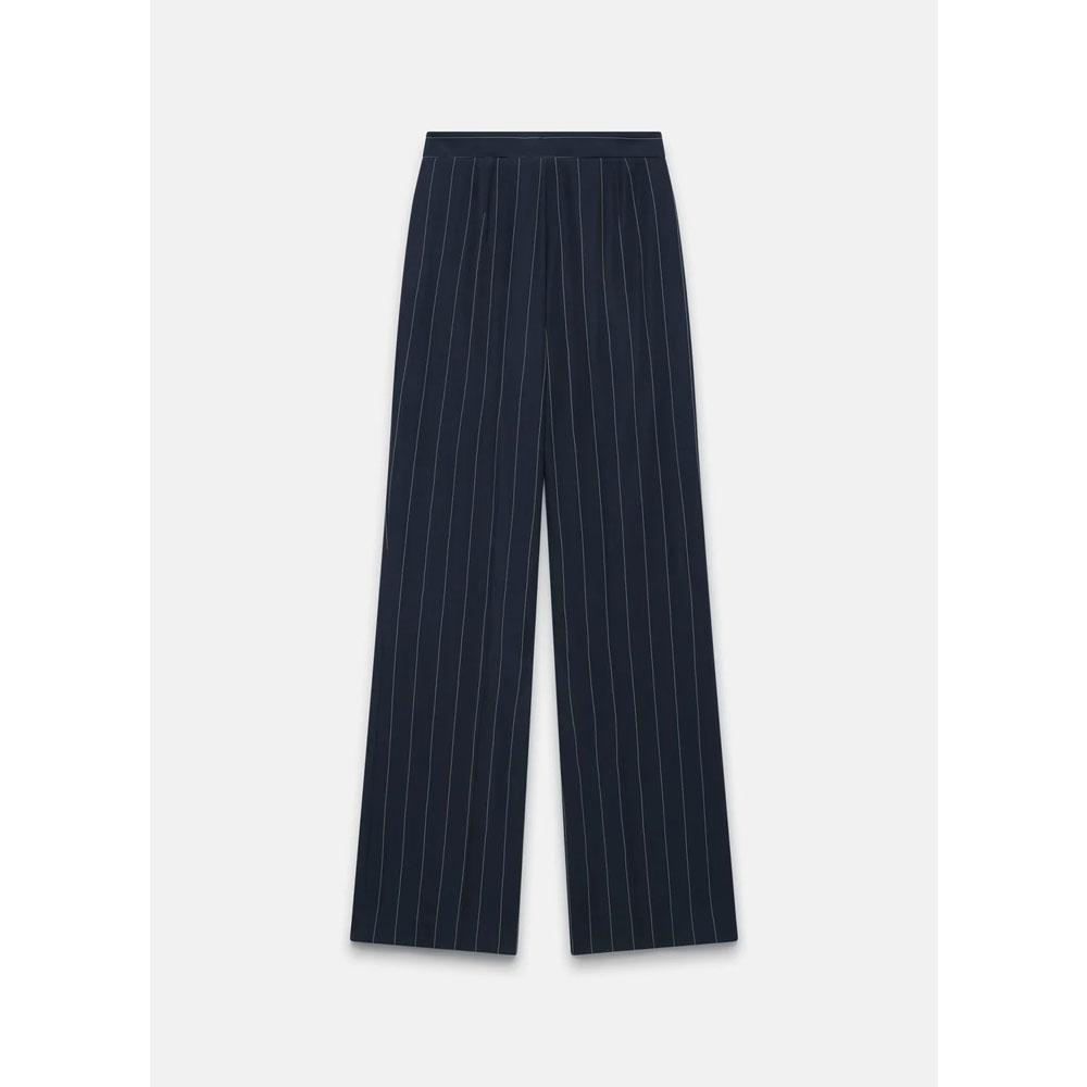 Mint Velvet Navy Pinstripe Wide Trousers