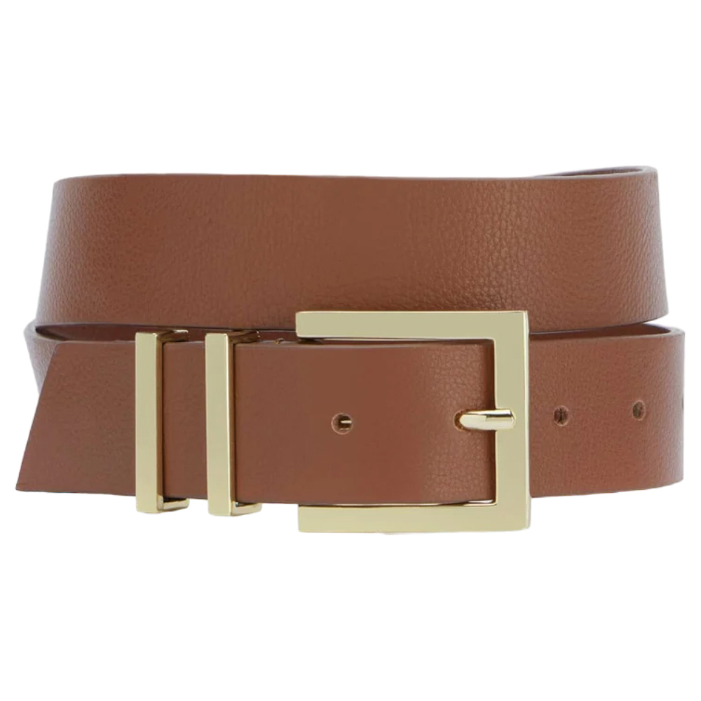 Mint Velvet Tan Leather Square Belt | Jarrolds, Norwich